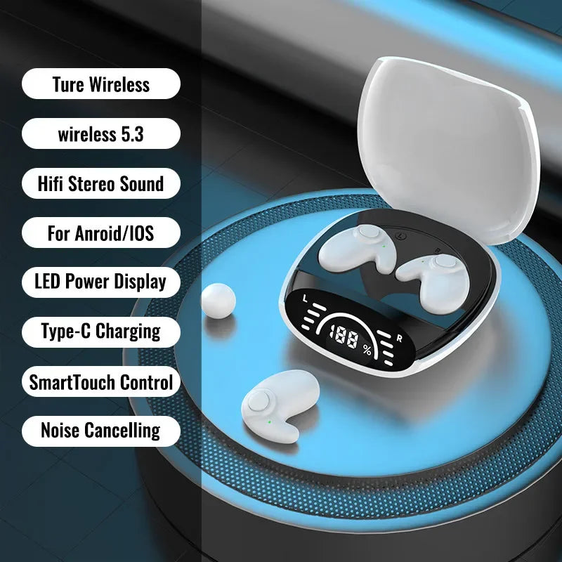 Écouteurs Bluetooth Invisibles 5.3 – Mini Casque Sans Fil Anti-Bruit