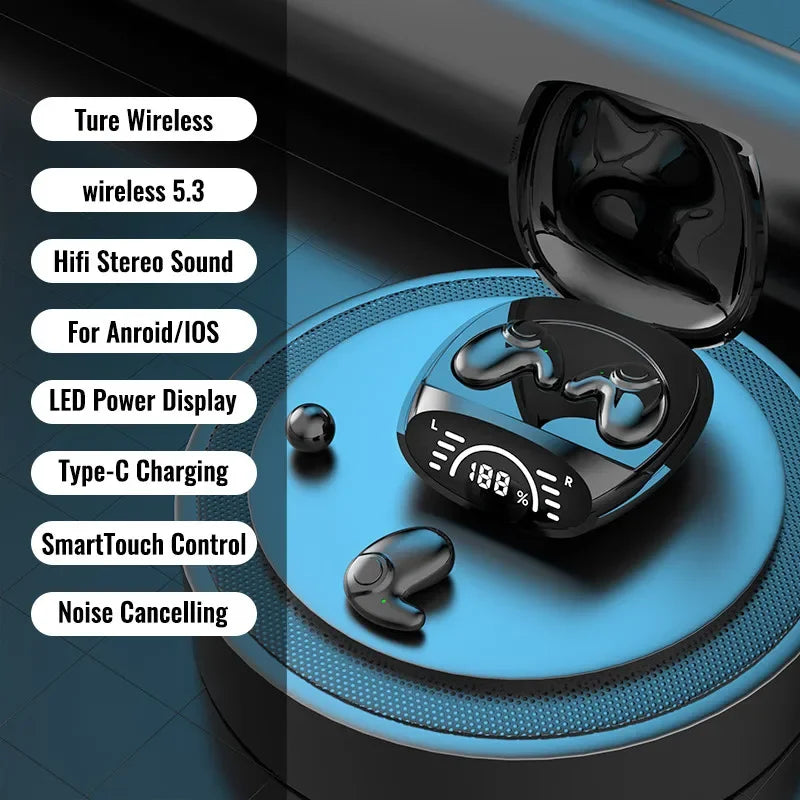 Écouteurs Bluetooth Invisibles 5.3 – Mini Casque Sans Fil Anti-Bruit