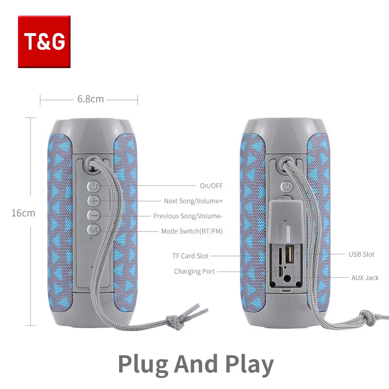 Enceinte Bluetooth Portable TG117 – Étanche, FM Radio, Support TF